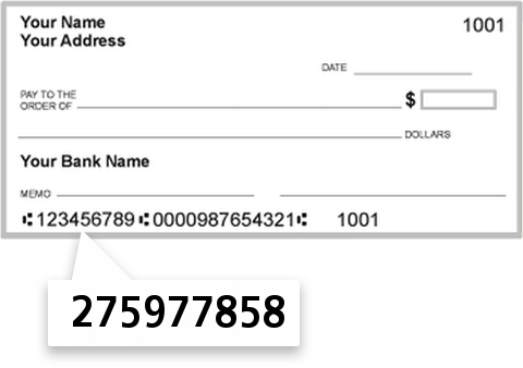 275977858 routing number on PCM Employees Credit Union check