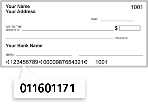 011601171 routing number on BAR Harbor Bank & Trust check