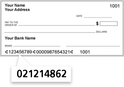 021214862 routing number on Cross River Bank check