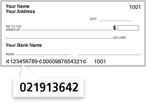 021913642 routing number on Pcsb Commercial Bank check