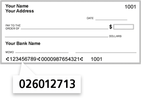 026012713 routing number on Turkiye Vakiflar TAO check