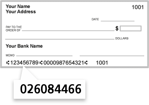 026084466 routing number on Actors Federal Credit Union check