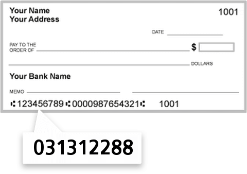 031312288 routing number on Luzerne Bank check