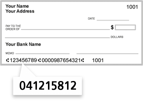 041215812 routing number on Resolute Bank check