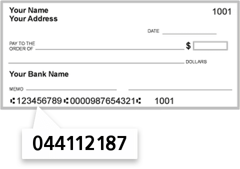 044112187 routing number on Farmers & Merchants Bank check