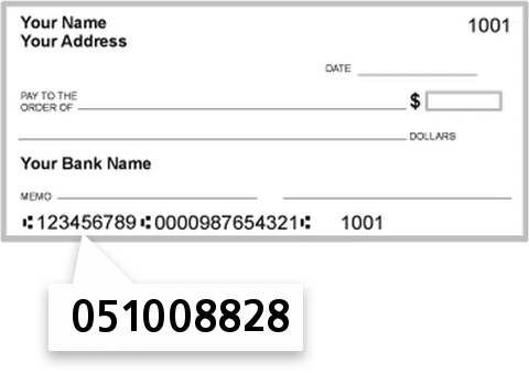 051008828 routing number on M & T Bank check