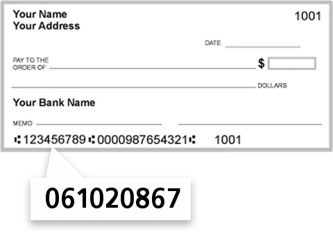061020867 routing number on National Bank of Commerce check