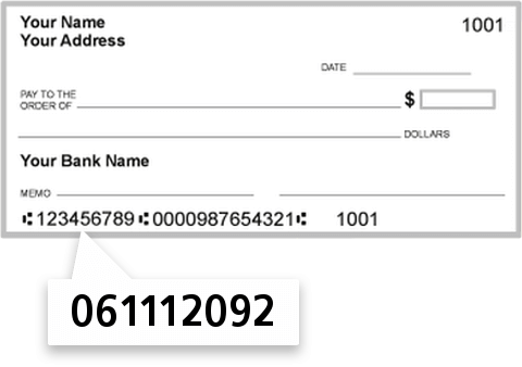 061112092 routing number on The Peoples Bank check