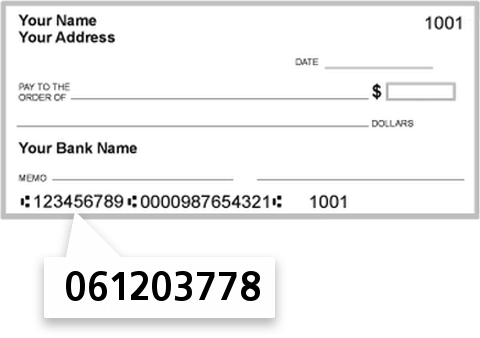 061203778 routing number on Merchants & Citizens Bank check