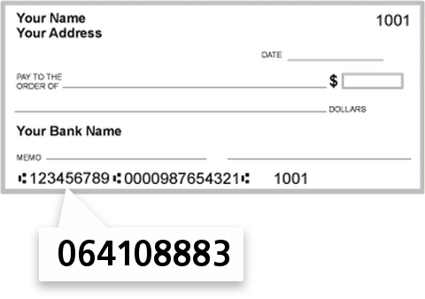064108883 routing number on Cedarstone Bank check