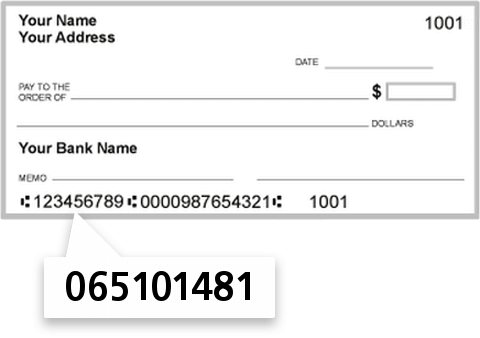 065101481 routing number on Compass Bank check