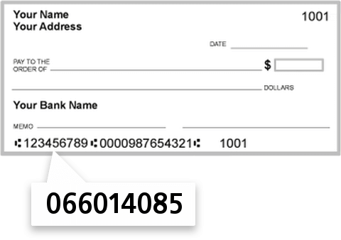 066014085 routing number on Banco DE Chile check