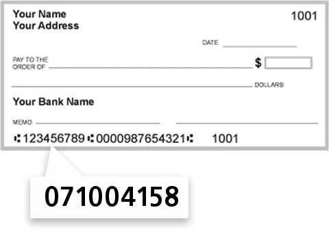 071004158 routing number on Byline Bank check