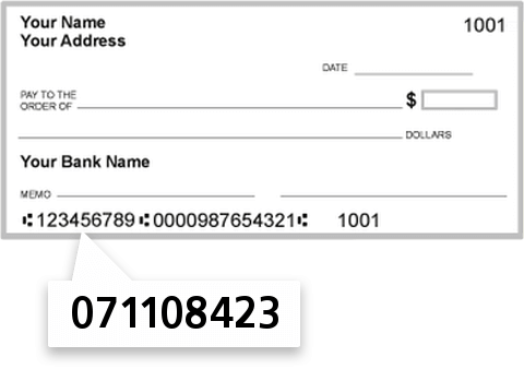 071108423 routing number on Farmers Natl Bank check