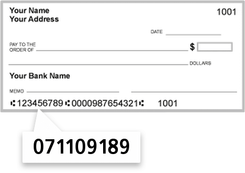 071109189 routing number on State Bank of Cerro Gordo check