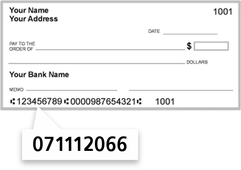 071112066 routing number on Heartland Bank AND Trust CO check