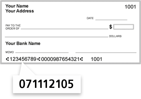 071112105 routing number on Catlin Bank check