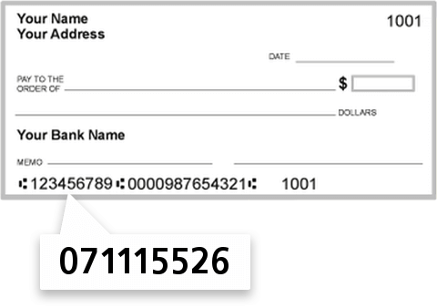 071115526 routing number on Rochester State Bank check