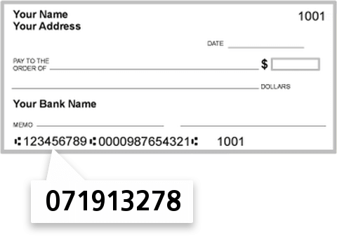 071913278 routing number on The First Natl Bank of Grand Ridge check