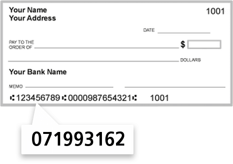 071993162 routing number on Abbott Laboratories Empl CU check