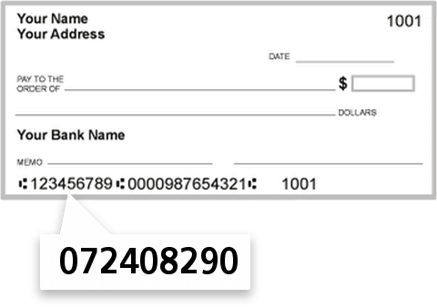 072408290 routing number on West Shore Bank check
