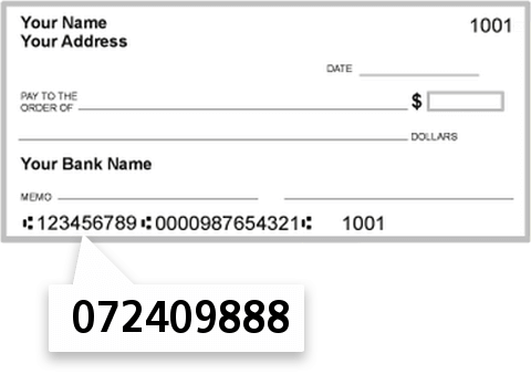 072409888 routing number on Fifth Third Bank check