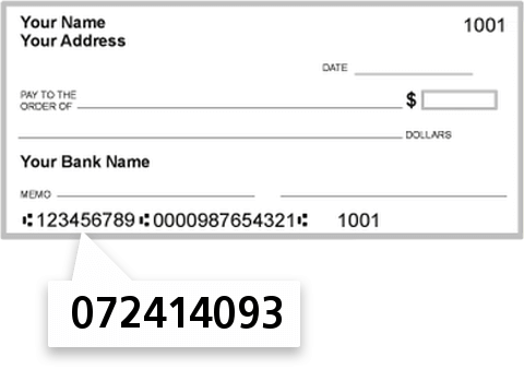 072414093 routing number on Bank of ANN Arbor check