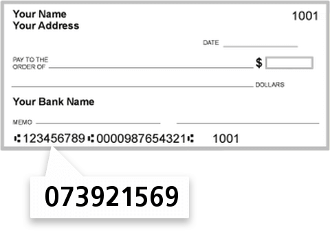 073921569 routing number on United Bank of Iowa check