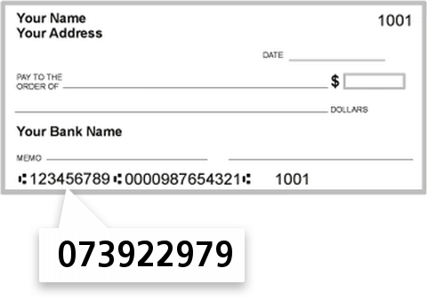 073922979 routing number on Clear Lake Bank & Trust CO check