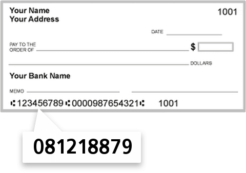 081218879 routing number on State BK Whittington check