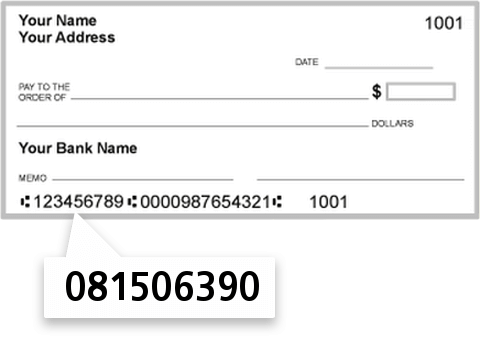081506390 routing number on Alliant Bank check