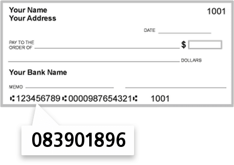 083901896 routing number on Bankers Bank of Kentucky check