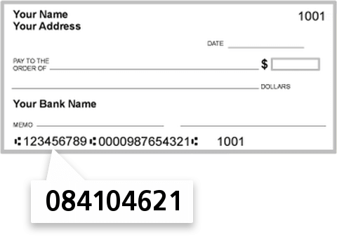 084104621 routing number on Bancorpsouth Bank check