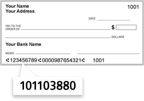 101103880 routing number on Wilson State Bank check