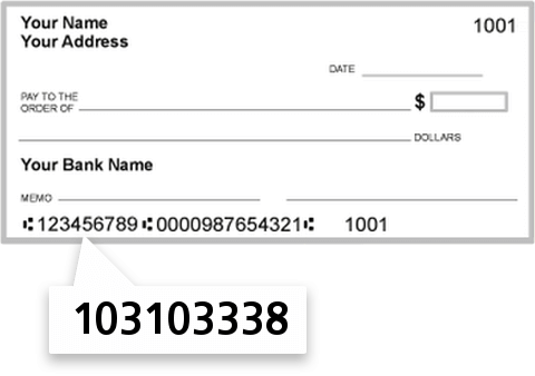 103103338 routing number on Bank of Eufaula check