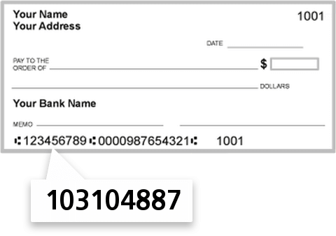 103104887 routing number on Legacy Bank Hinton Branch check
