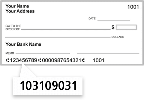 103109031 routing number on Bancfirst check