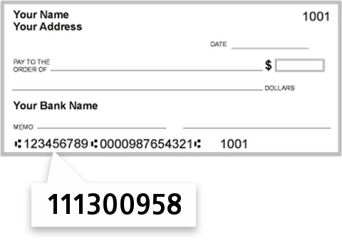 111300958 routing number on Amarillo National Bank check