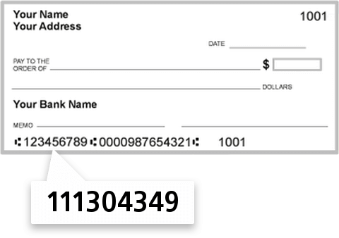 111304349 routing number on Donley County State Bank check