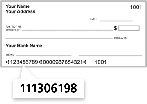 111306198 routing number on First Natl BK of Albanybreckenridge check