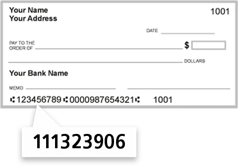 111323906 routing number on Texas State Bank check