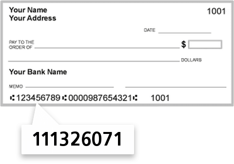 111326071 routing number on Amarillo National Bank check