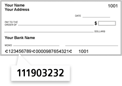 111903232 routing number on Texas Exchange Bank SSB check