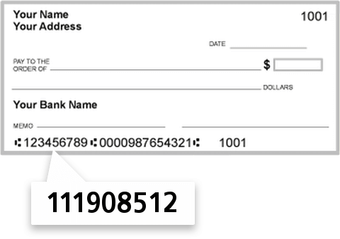 111908512 routing number on Commercial State Bank check