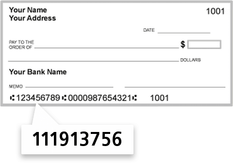 111913756 routing number on Prosperity Bank check