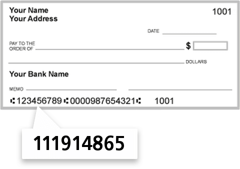 111914865 routing number on Compass Bank check