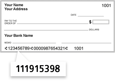 111915398 routing number on Prosperity Bank check