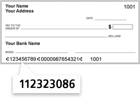 112323086 routing number on Commercial State Bank check
