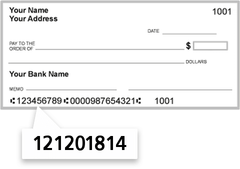 121201814 routing number on Heritage Bank of Nevada check