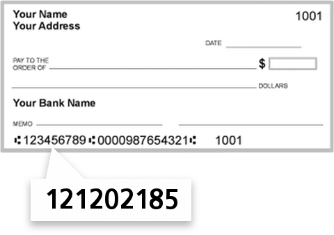 121202185 routing number on Umpqua Bank check